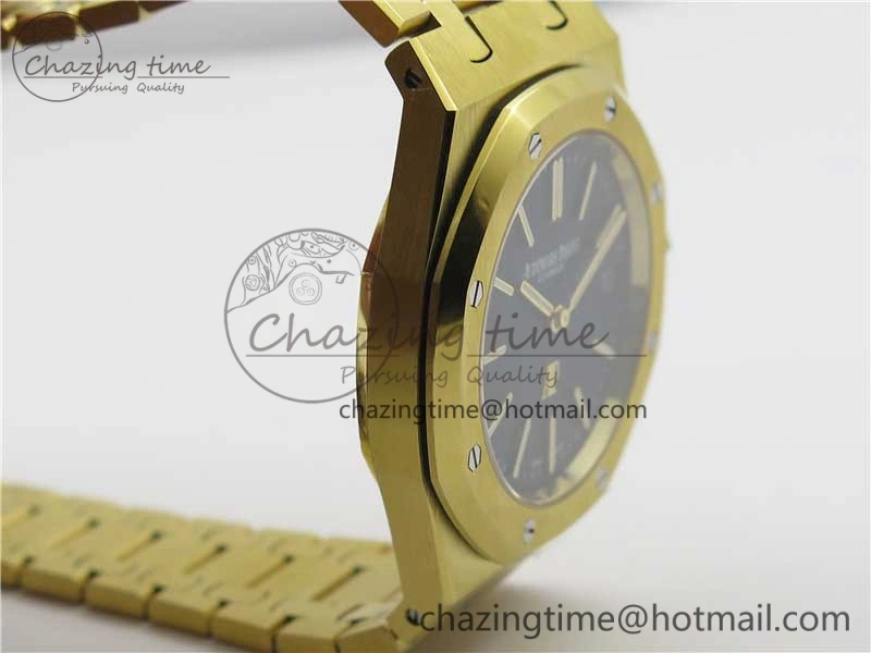 Royal Oak 39mm 15202 YG KZF 1:1 Best Edition Blue Textured Dial on YG Bracelet A2121
