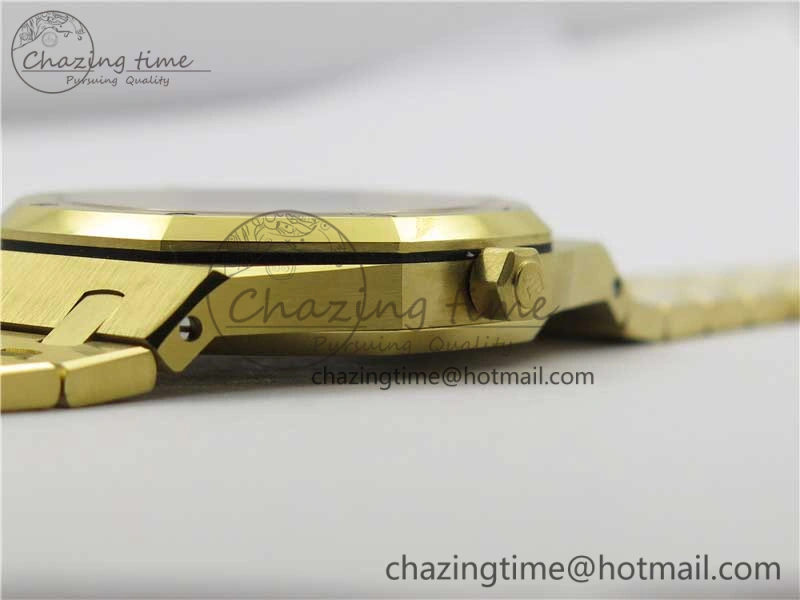 Royal Oak 39mm 15202 YG KZF 1:1 Best Edition Yellow Textured Dial on YG Bracelet A2121
