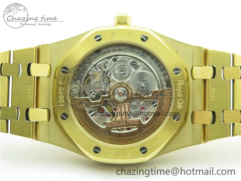 Royal Oak 39mm 15202 YG KZF 1:1 Best Edition Yellow Textured Dial on YG Bracelet A2121