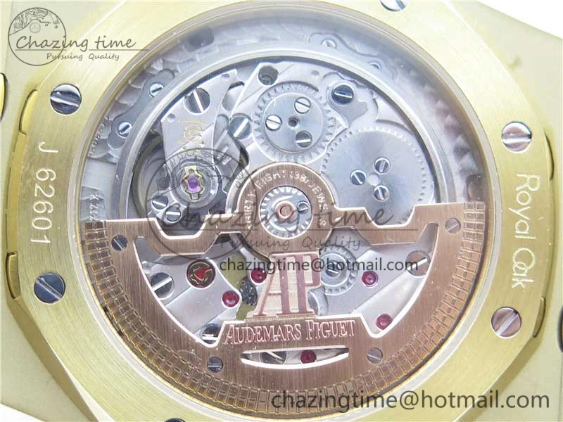 Royal Oak 39mm 15202 YG KZF 1:1 Best Edition Yellow Textured Dial on YG Bracelet A2121