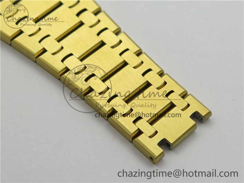 Royal Oak 39mm 15202 YG KZF 1:1 Best Edition Yellow Textured Dial on YG Bracelet A2121