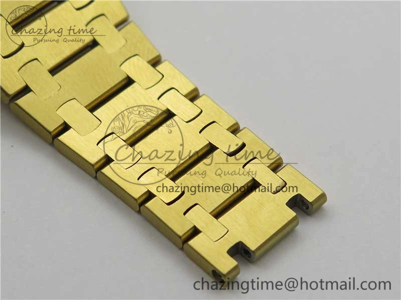Royal Oak 39mm 15202 YG KZF 1:1 Best Edition Yellow Textured Dial on YG Bracelet A2121