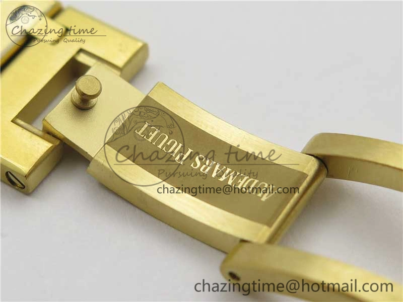 Royal Oak 39mm 15202 YG KZF 1:1 Best Edition Yellow Textured Dial on YG Bracelet A2121