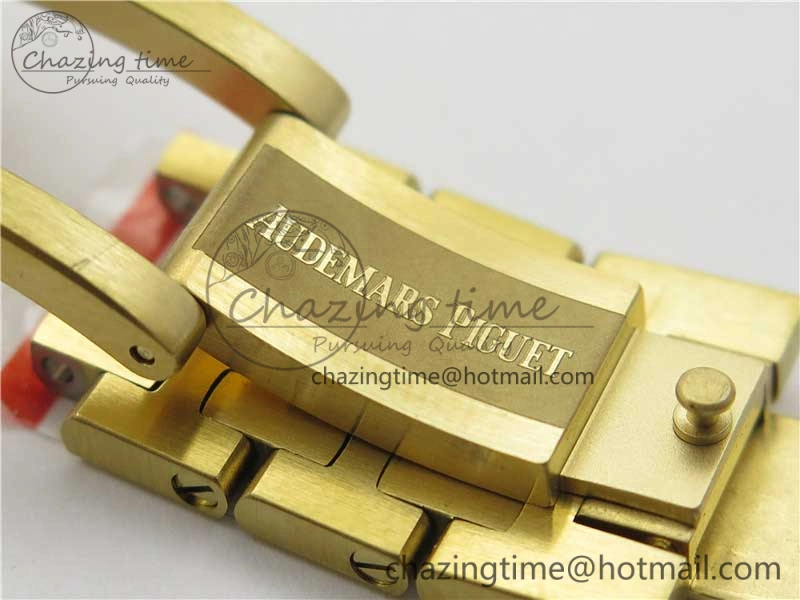 Royal Oak 39mm 15202 YG KZF 1:1 Best Edition Yellow Textured Dial on YG Bracelet A2121