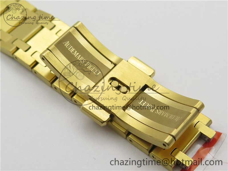 Royal Oak 39mm 15202 YG KZF 1:1 Best Edition Yellow Textured Dial on YG Bracelet A2121