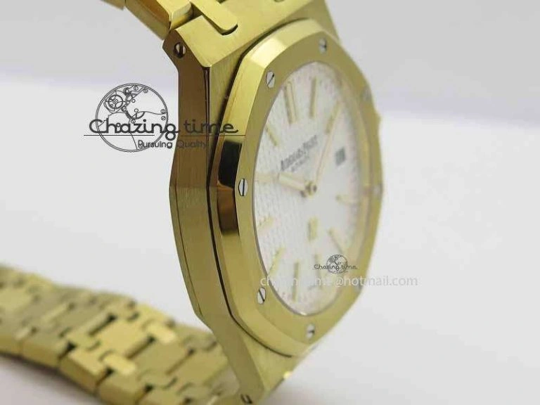Royal Oak 39mm 15202 YG White Dial On YG Bracelet MIYOTA9015