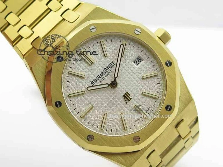 Royal Oak 39mm 15202 YG White Dial On YG Bracelet MIYOTA9015