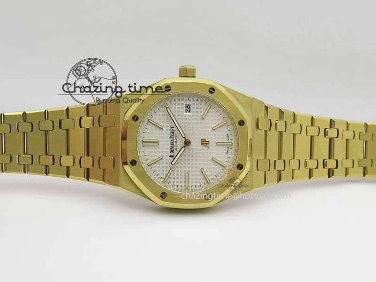 Royal Oak 39mm 15202 YG White Dial On YG Bracelet MIYOTA9015