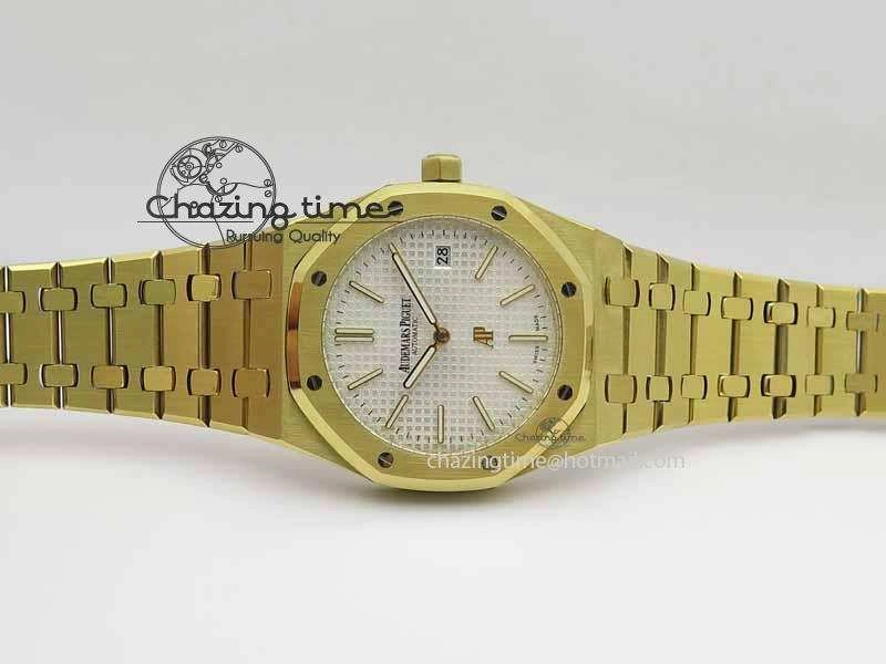 Royal Oak 39mm 15202 YG White Dial On YG Bracelet MIYOTA9015