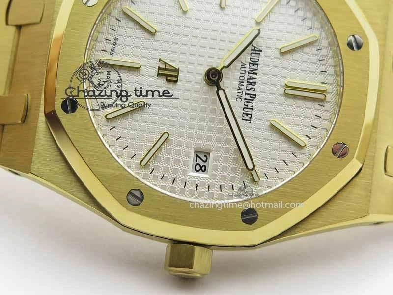 Royal Oak 39mm 15202 YG White Dial On YG Bracelet MIYOTA9015