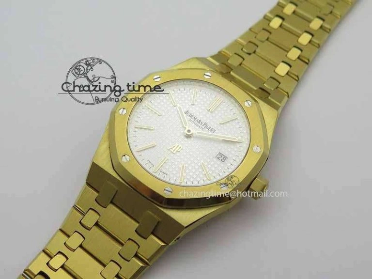 Royal Oak 39mm 15202 YG White Dial On YG Bracelet MIYOTA9015