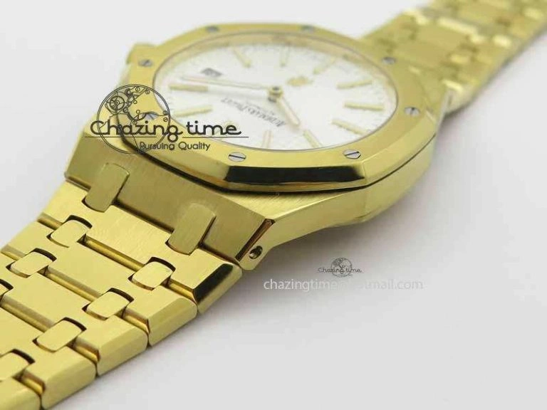 Royal Oak 39mm 15202 YG White Dial On YG Bracelet MIYOTA9015