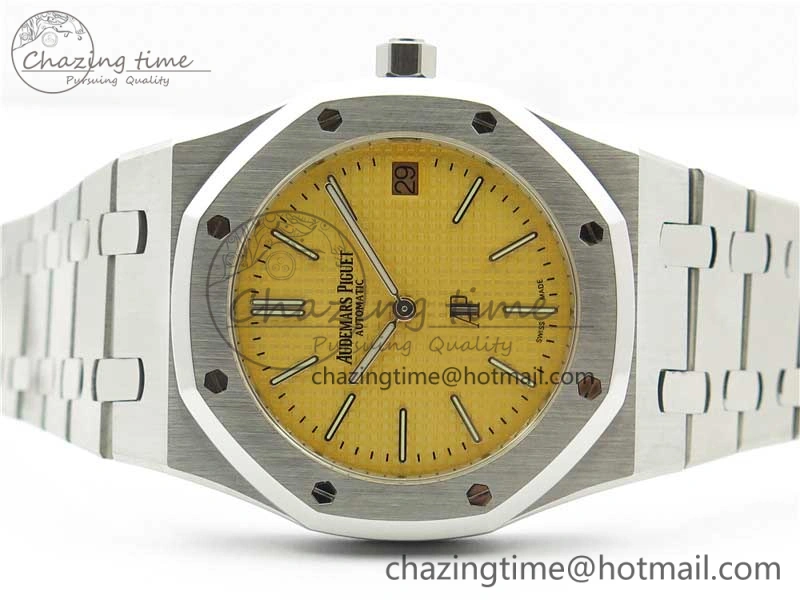 Royal Oak 39mm 15202BC SS XF 1:1 Best Edition Yellow Textured Dial on SS Bracelet A2121
