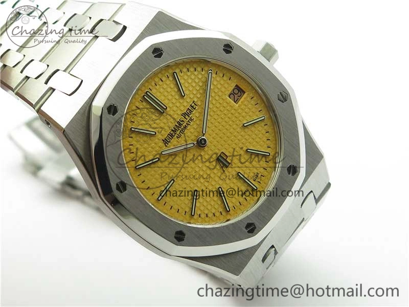 Royal Oak 39mm 15202BC SS XF 1:1 Best Edition Yellow Textured Dial on SS Bracelet A2121