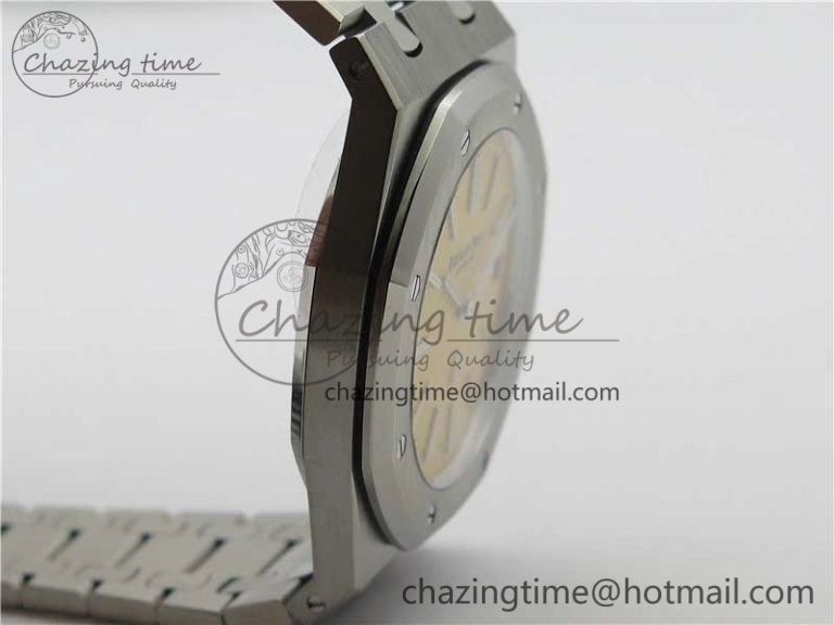 Royal Oak 39mm 15202BC SS XF 1:1 Best Edition Yellow Textured Dial on SS Bracelet A2121