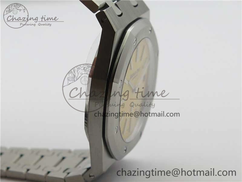 Royal Oak 39mm 15202BC SS XF 1:1 Best Edition Yellow Textured Dial on SS Bracelet A2121