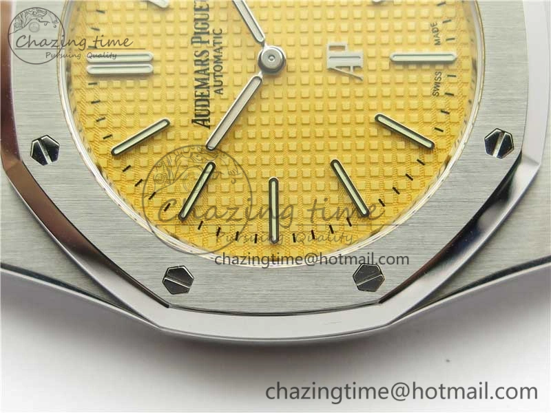 Royal Oak 39mm 15202BC SS XF 1:1 Best Edition Yellow Textured Dial on SS Bracelet A2121