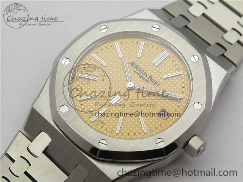 Royal Oak 39mm 15202BC SS XF 1:1 Best Edition Yellow Textured Dial on SS Bracelet A2121