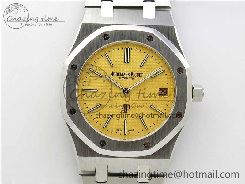 Royal Oak 39mm 15202BC SS XF 1:1 Best Edition Yellow Textured Dial on SS Bracelet A2121