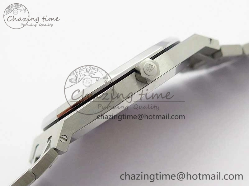 Royal Oak 39mm 15202IP Polished Bezel SS XF 1:1 Best Edition Gradient Blue Textured Dial on SS Bracelet A2121 V2