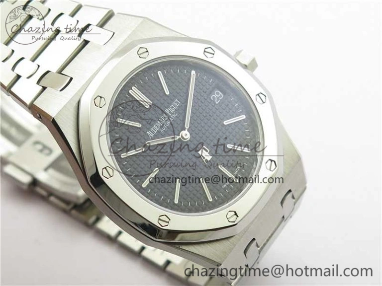 Royal Oak 39mm 15202IP Polished Bezel SS XF 1:1 Best Edition Gradient Blue Textured Dial on SS Bracelet A2121 V2