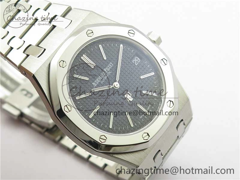 Royal Oak 39mm 15202IP Polished Bezel SS XF 1:1 Best Edition Gradient Blue Textured Dial on SS Bracelet A2121 V2