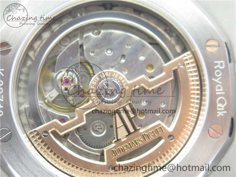 Royal Oak 39mm 15202IP Polished Bezel SS XF 1:1 Best Edition Gradient Blue Textured Dial on SS Bracelet A2121 V2
