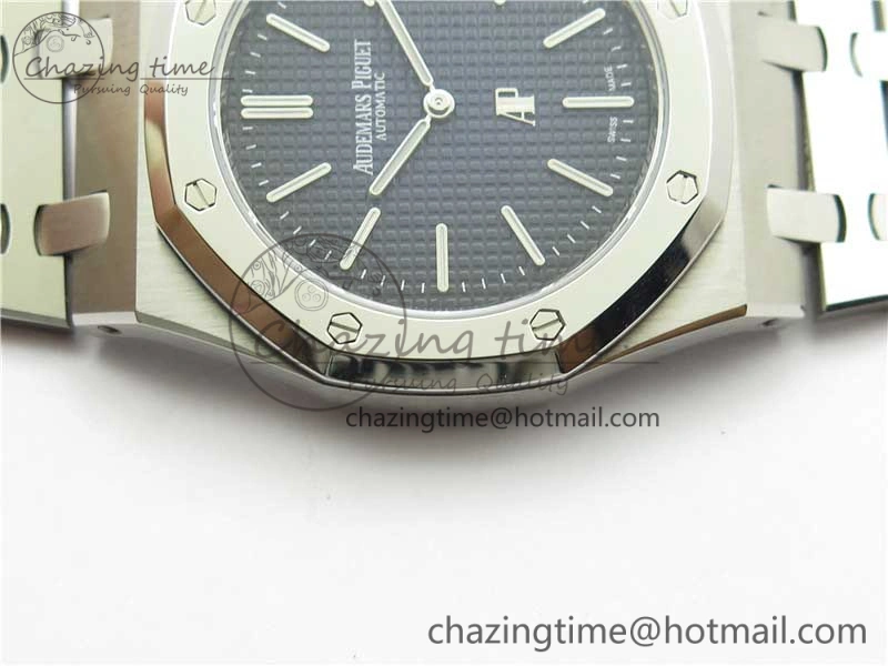 Royal Oak 39mm 15202IP Polished Bezel SS XF 1:1 Best Edition Gradient Blue Textured Dial on SS Bracelet A2121 V2