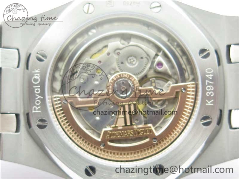 Royal Oak 39mm 15202IP Polished Bezel SS XF 1:1 Best Edition Gradient Blue Textured Dial on SS Bracelet A2121 V2