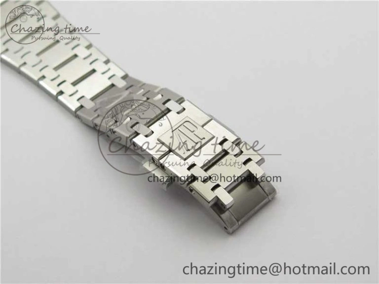 Royal Oak 39mm 15202IP Polished Bezel SS XF 1:1 Best Edition Gradient Blue Textured Dial on SS Bracelet A2121 V2