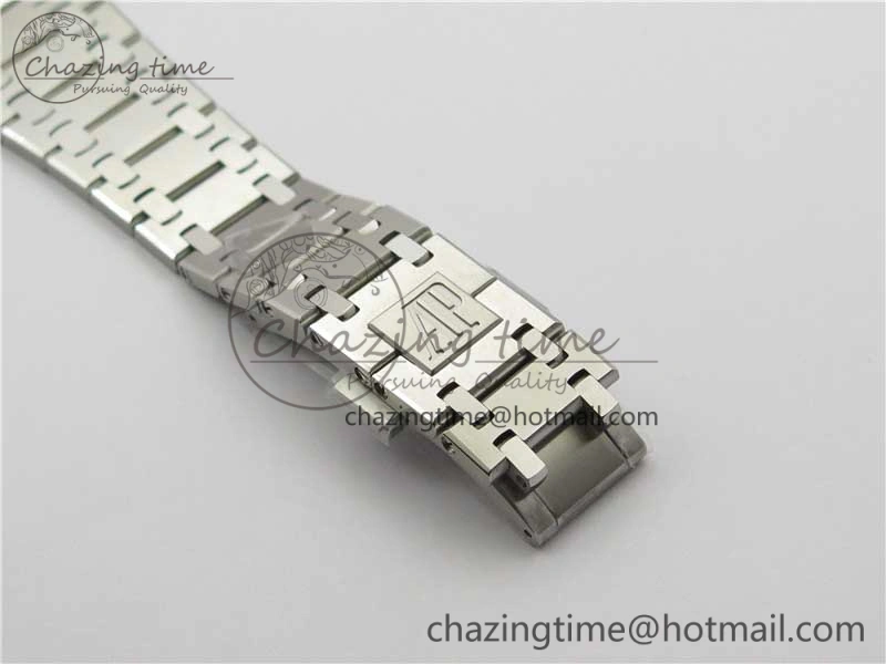 Royal Oak 39mm 15202IP Polished Bezel SS XF 1:1 Best Edition Gradient Blue Textured Dial on SS Bracelet A2121 V2