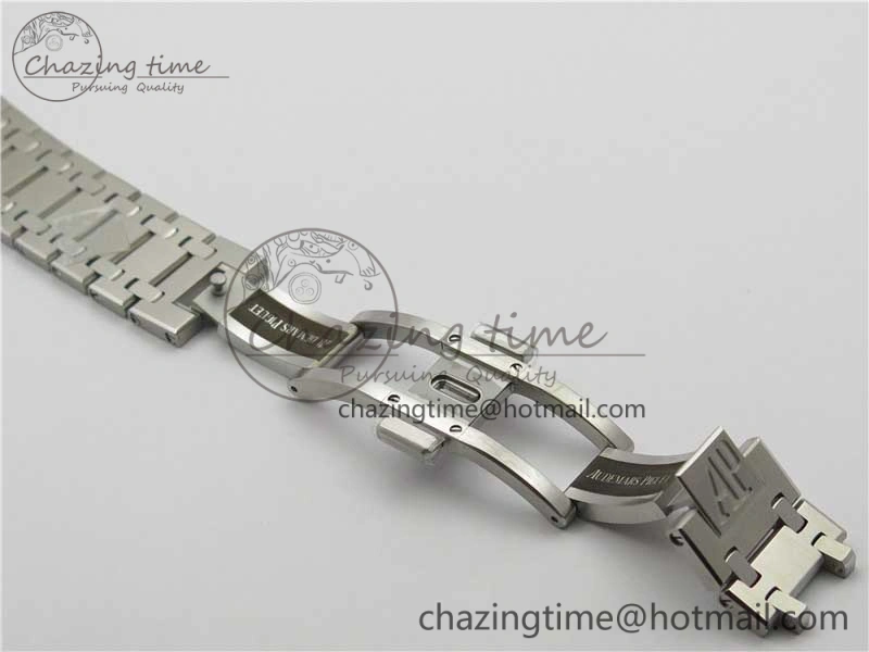 Royal Oak 39mm 15202IP Polished Bezel SS XF 1:1 Best Edition Gradient Blue Textured Dial on SS Bracelet A2121 V2