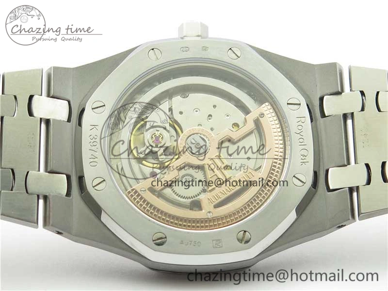 Royal Oak 39mm 15202IP Polished Bezel SS XF 1:1 Best Edition Gradient Blue Textured Dial on SS Bracelet A2121 V2