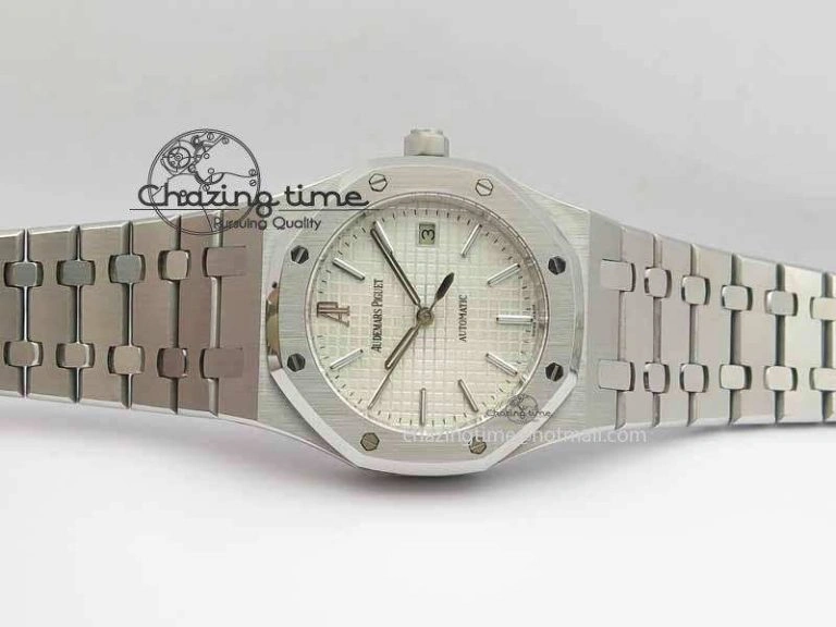 Royal Oak 39mm 15300 SS BP Maker Best Edition White Dial On SS Bracelet A3120