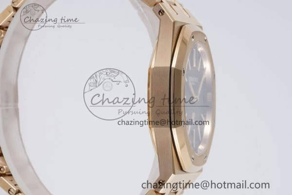 Royal Oak 39mm 16202 “50th Anniversary” RG ZF 1:1 Best Edition Gray Textured Dial on RG Bracelet A7121