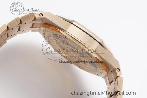 Royal Oak 39mm 16202 “50th Anniversary” RG ZF 1:1 Best Edition Gray Textured Dial on RG Bracelet A7121
