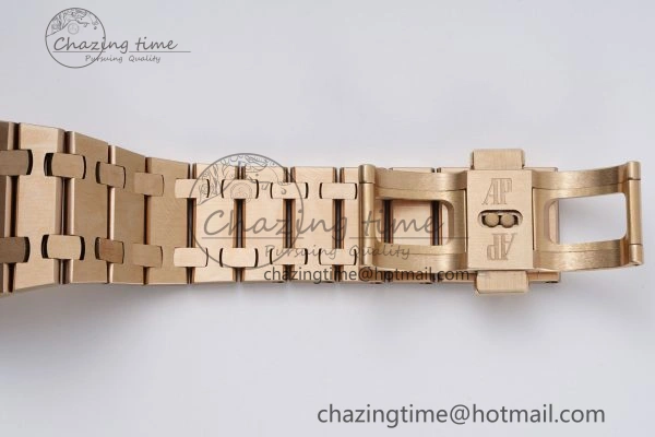 Royal Oak 39mm 16202 “50th Anniversary” RG ZF 1:1 Best Edition Gray Textured Dial on RG Bracelet A7121