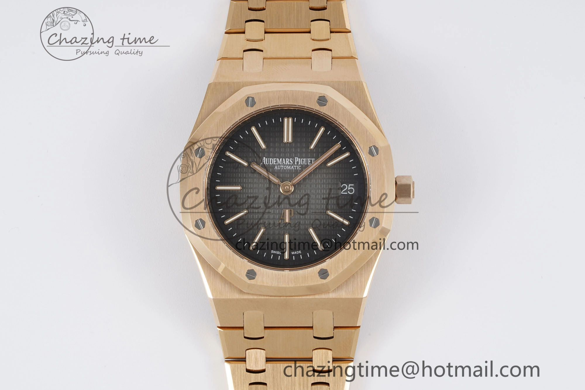Royal Oak 39mm 16202 “50th Anniversary” RG ZF 1:1 Best Edition Gray Textured Dial on RG Bracelet A7121