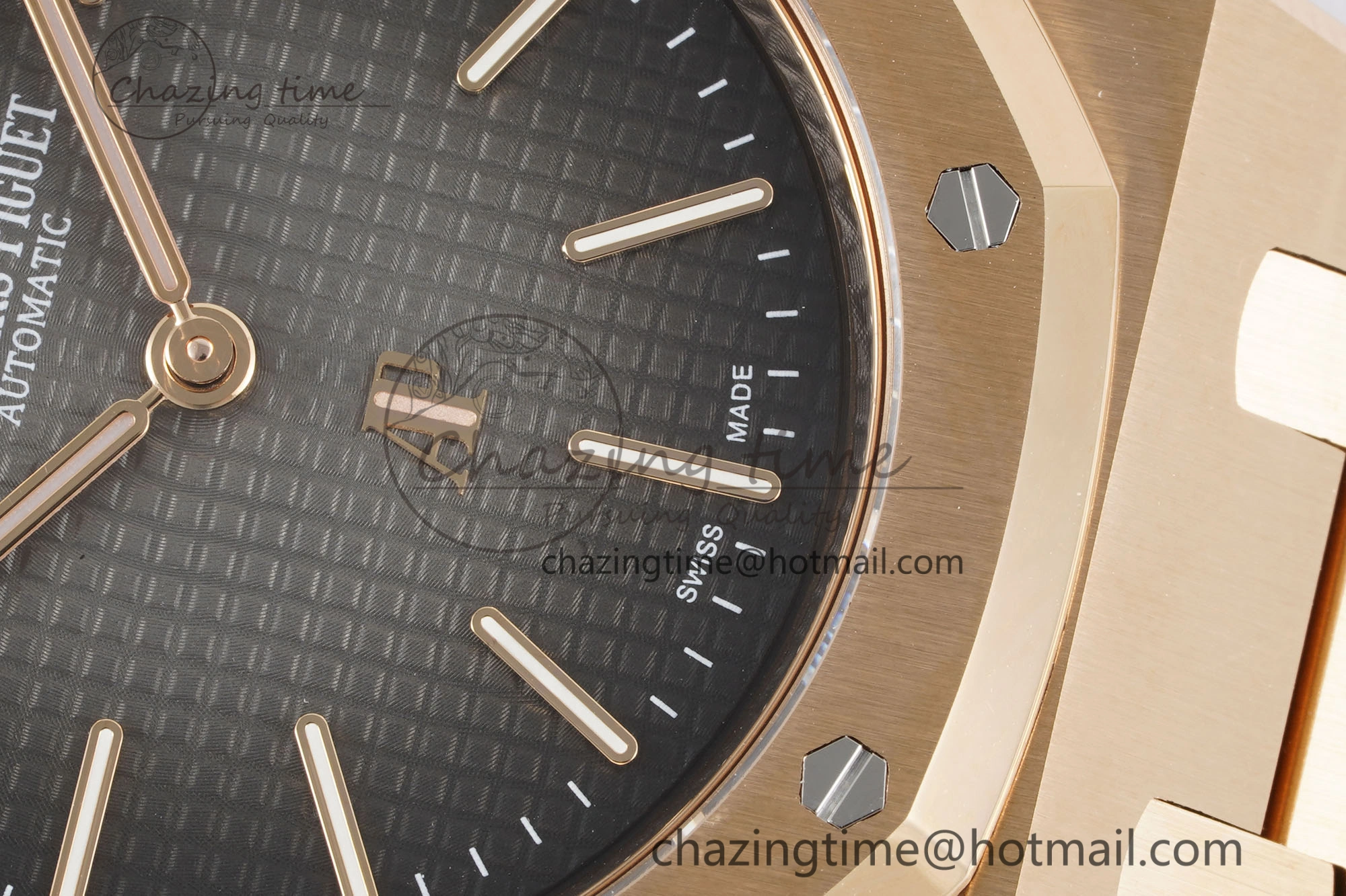 Royal Oak 39mm 16202 “50th Anniversary” RG ZF 1:1 Best Edition Gray Textured Dial on RG Bracelet A7121