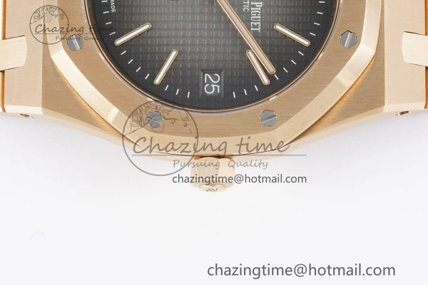 Royal Oak 39mm 16202 “50th Anniversary” RG ZF 1:1 Best Edition Gray Textured Dial on RG Bracelet A7121