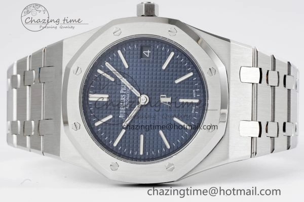 Royal Oak 39mm 16202 “50th Anniversary” SS ZF 1:1 Best Edition Blue Textured Dial on SS Bracelet A7121