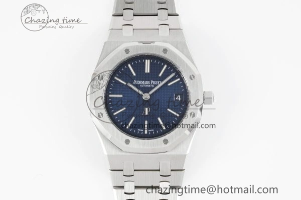 Royal Oak 39mm 16202 “50th Anniversary” SS ZF 1:1 Best Edition Blue Textured Dial on SS Bracelet A7121