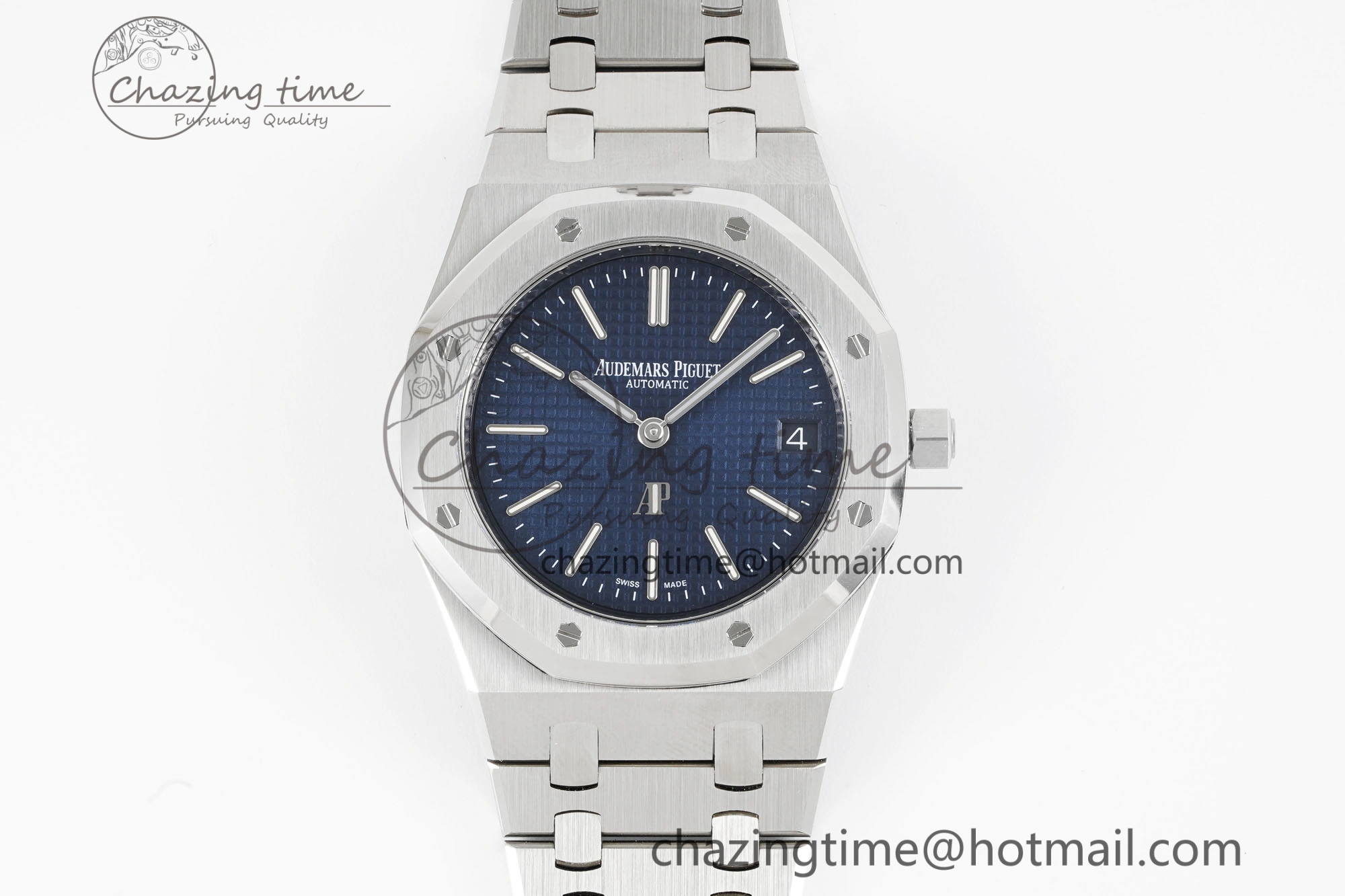 Royal Oak 39mm 16202 “50th Anniversary” SS ZF 1:1 Best Edition Blue Textured Dial on SS Bracelet A7121