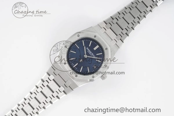 Royal Oak 39mm 16202 “50th Anniversary” SS ZF 1:1 Best Edition Blue Textured Dial on SS Bracelet A7121