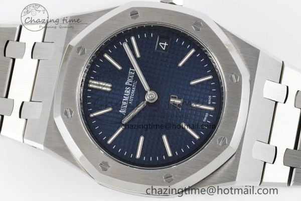 Royal Oak 39mm 16202 “50th Anniversary” SS ZF 1:1 Best Edition Blue Textured Dial on SS Bracelet A7121