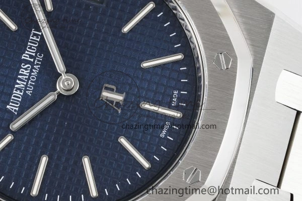 Royal Oak 39mm 16202 “50th Anniversary” SS ZF 1:1 Best Edition Blue Textured Dial on SS Bracelet A7121