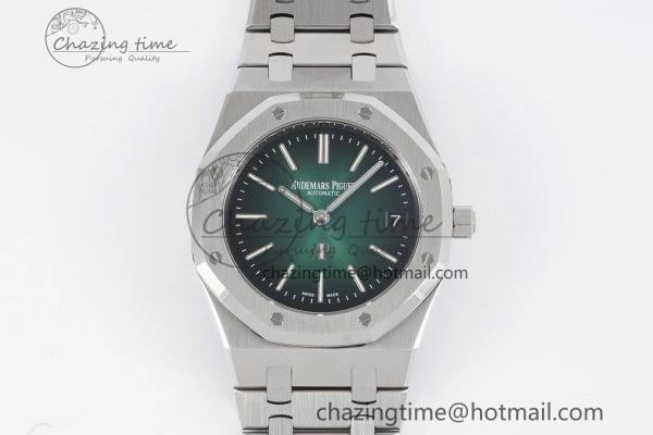Royal Oak 39mm 16202 “50th Anniversary” SS ZF 1:1 Best Edition Green Textured Dial on SS Bracelet A7121