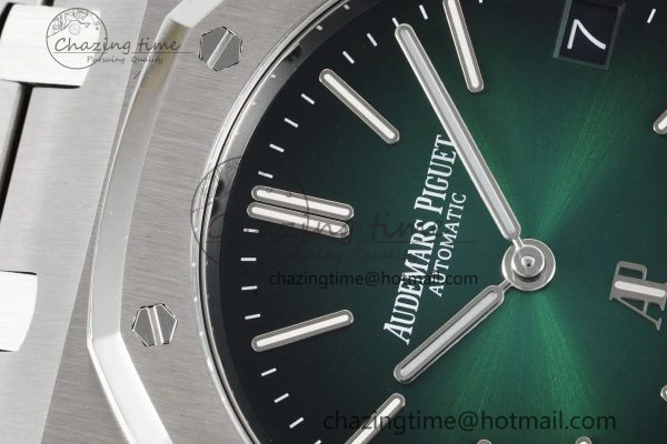 Royal Oak 39mm 16202 “50th Anniversary” SS ZF 1:1 Best Edition Green Textured Dial on SS Bracelet A7121