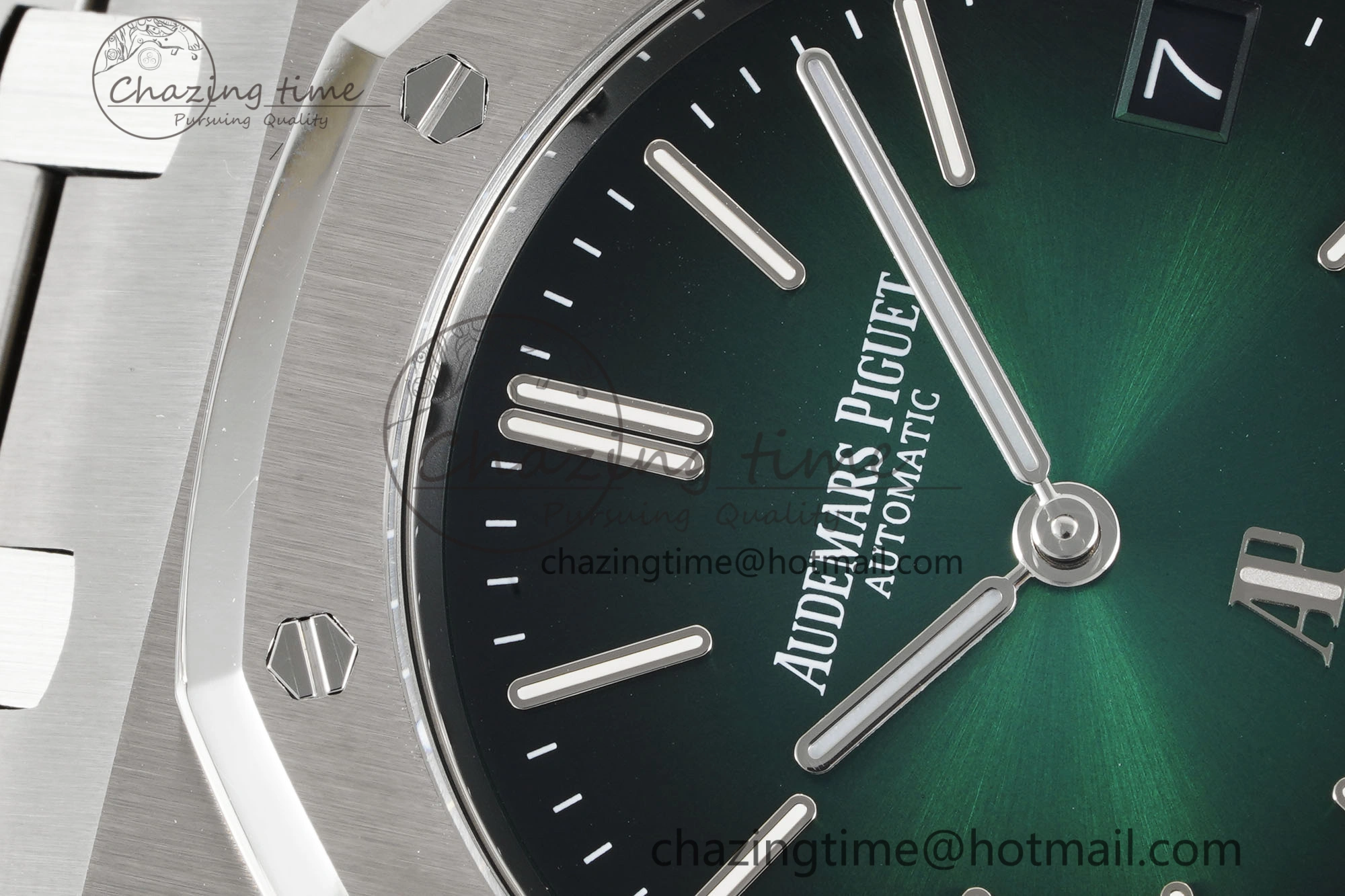 Royal Oak 39mm 16202 “50th Anniversary” SS ZF 1:1 Best Edition Green Textured Dial on SS Bracelet A7121