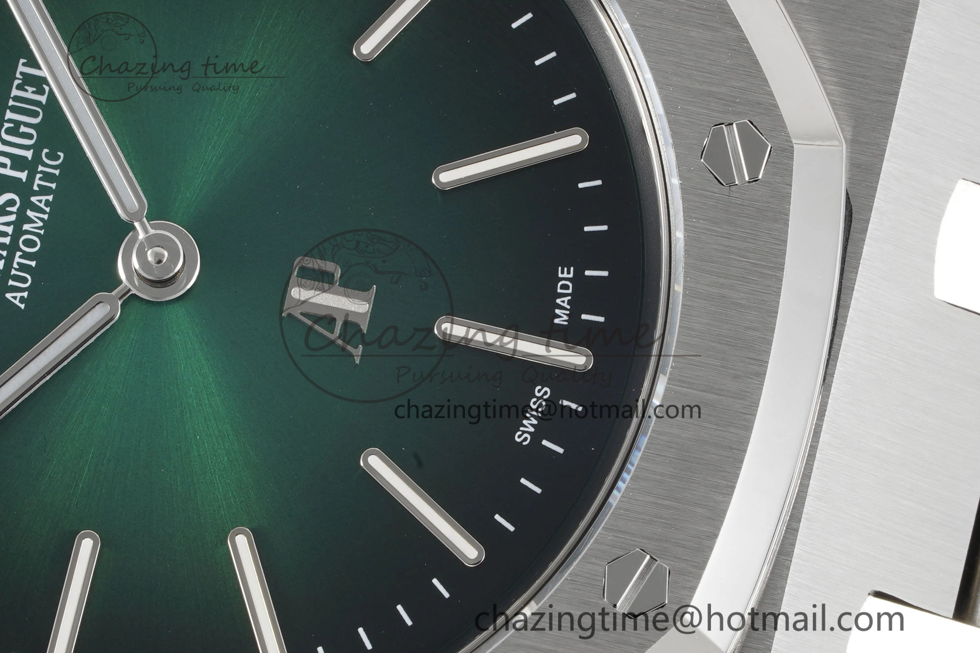Royal Oak 39mm 16202 “50th Anniversary” SS ZF 1:1 Best Edition Green Textured Dial on SS Bracelet A7121
